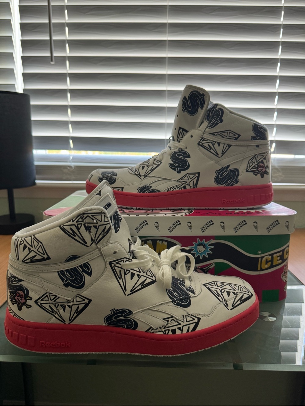 Reebok Icecream Sneakers with Pink Midsole and Blue Graphics - Picture 5 of 9